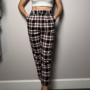 Bershka Tartan Print Pants